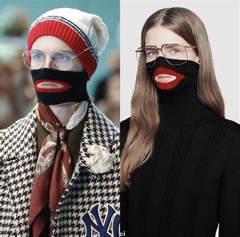 black gucci sweater lips|Gucci black face sweater.